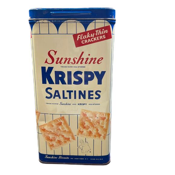 Sunshine Krispy Crackers/Saltines Tin 56 cents 1950s - Picture 2 of 8